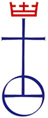 Graphic of emblem on side of church.